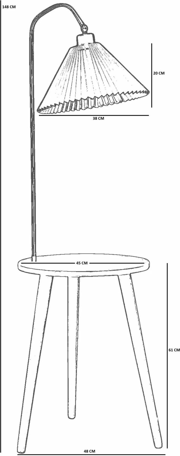 Llambë dyshemeje Opviq, me tavolinë ahu, 8957-3, krem/gri