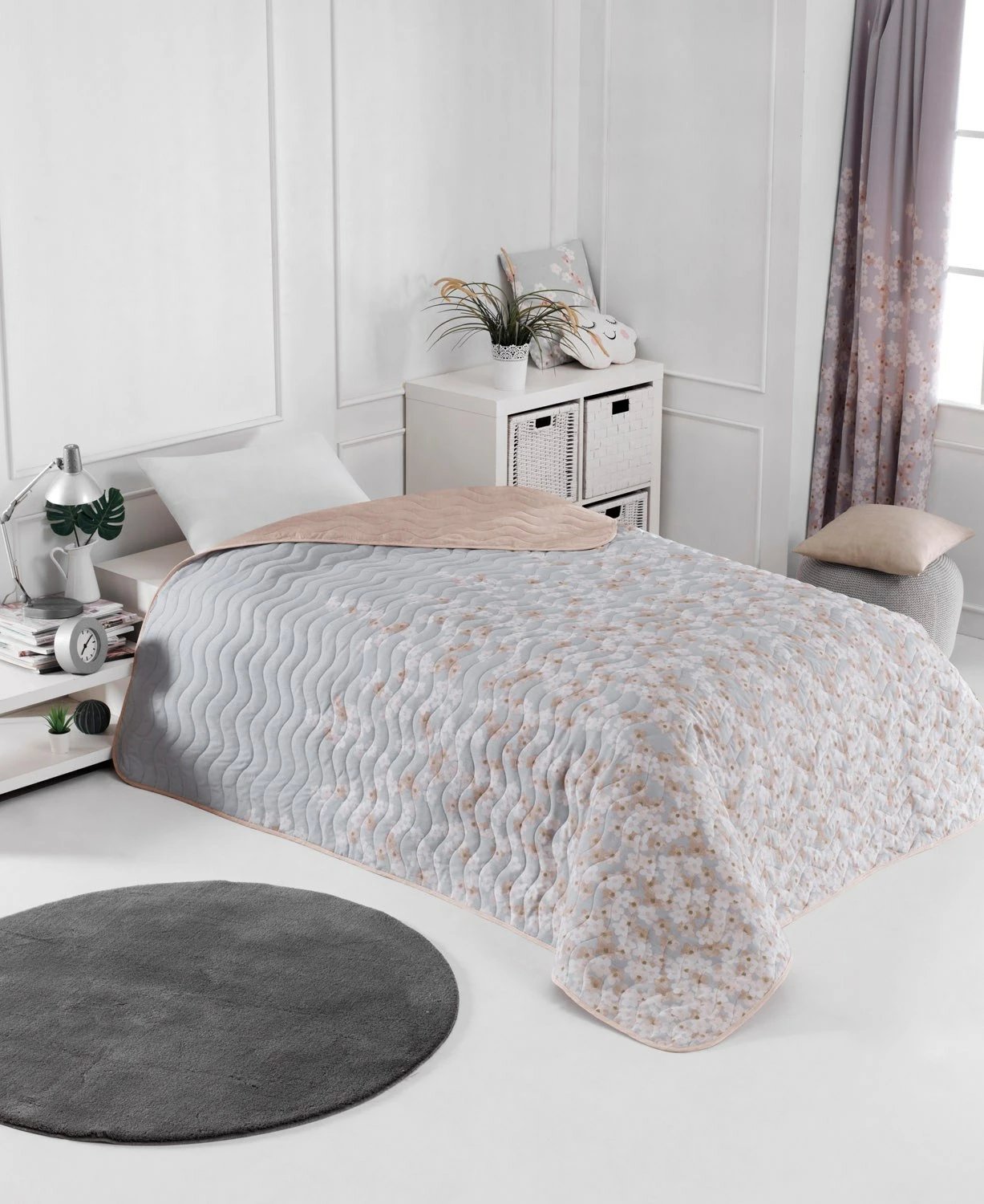 Përparëse krevati teke, ngjyrë dusty rose, L'essentiel, Piti Yaprak