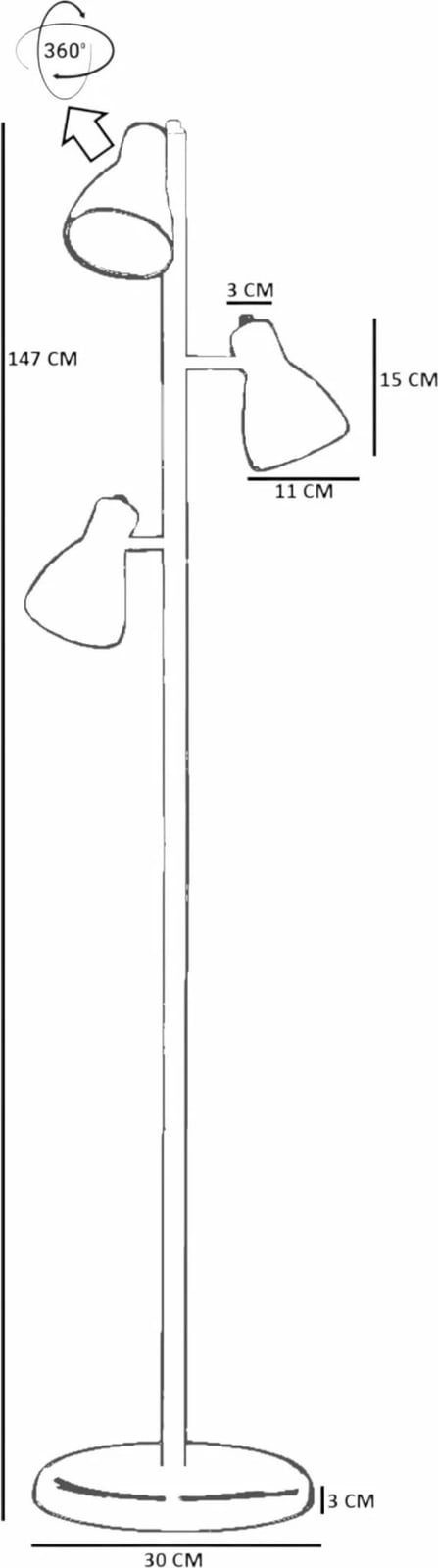 Llambë dyshemeje Opviq, 8961-2, ngjyrë e zezë