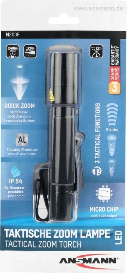 Elektrik dore Ansmann M200F, 5W, alumini, i zi