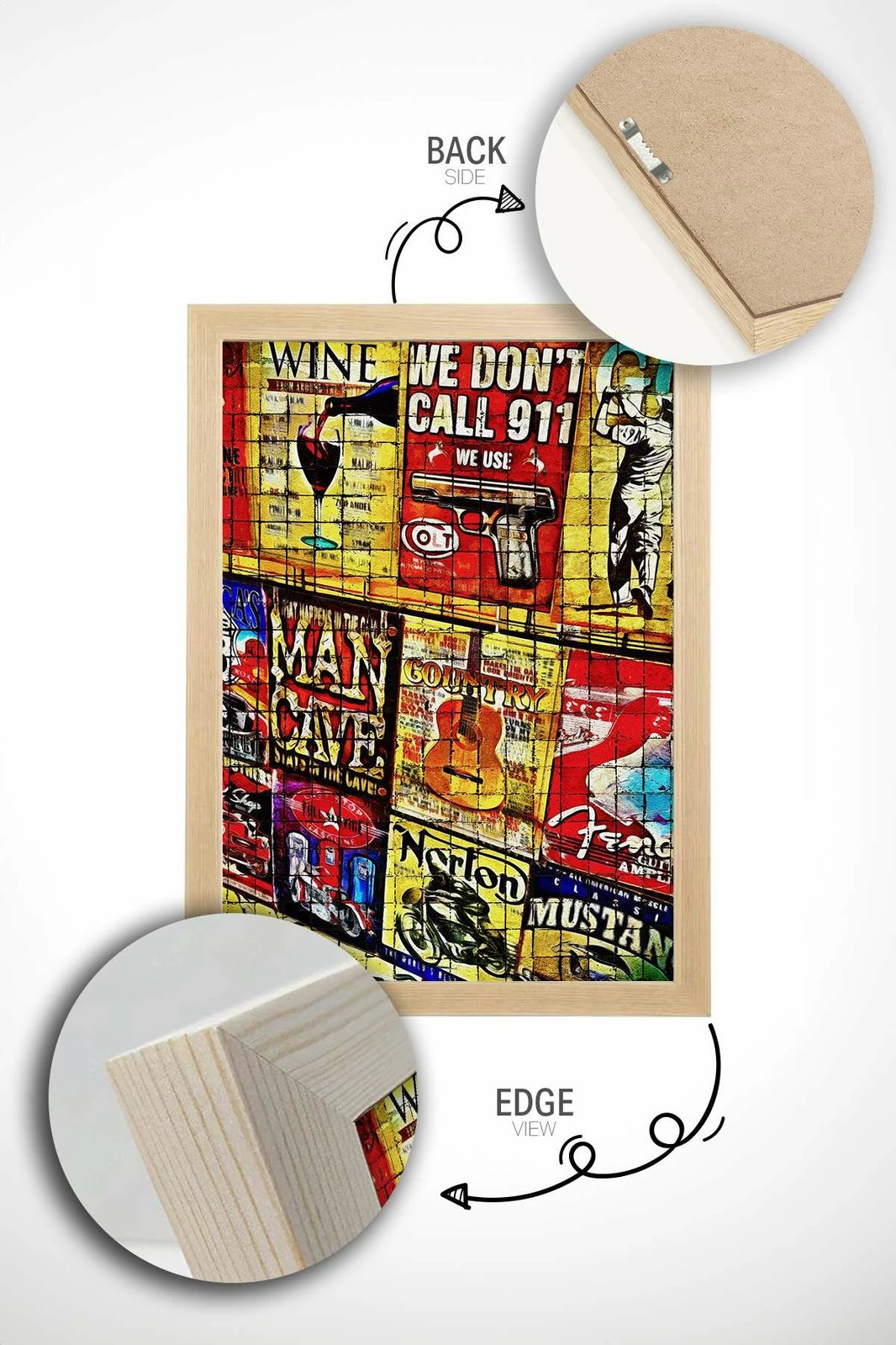 Pikturë dekorative me kornizë, Popmosaic13, shumëngjyrëshe