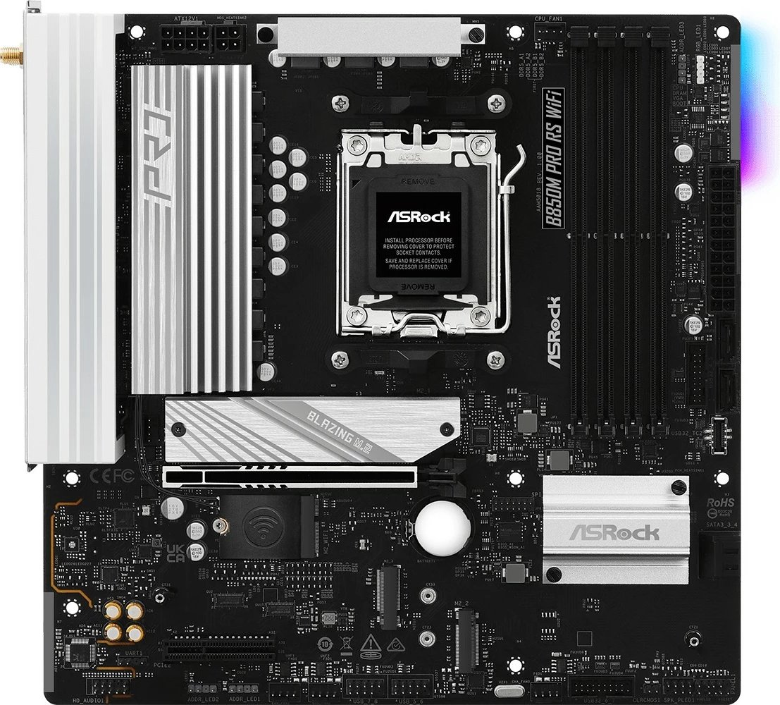 Pllakë amë ASRock B850M PRO RS WIFI, Socket AM5, 4x DDR5, micro ATX
