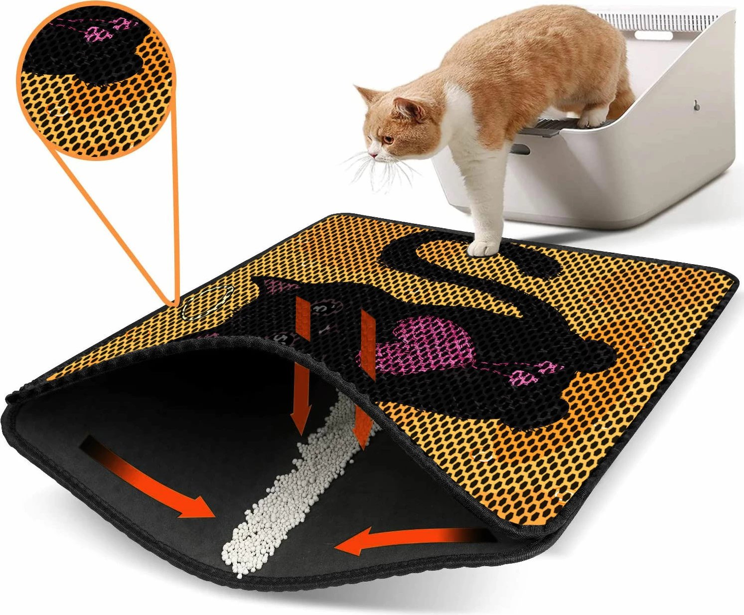 Tapet për rërë mace, shumëngjyrësh, Paws & Whiskers, Nrszn0253