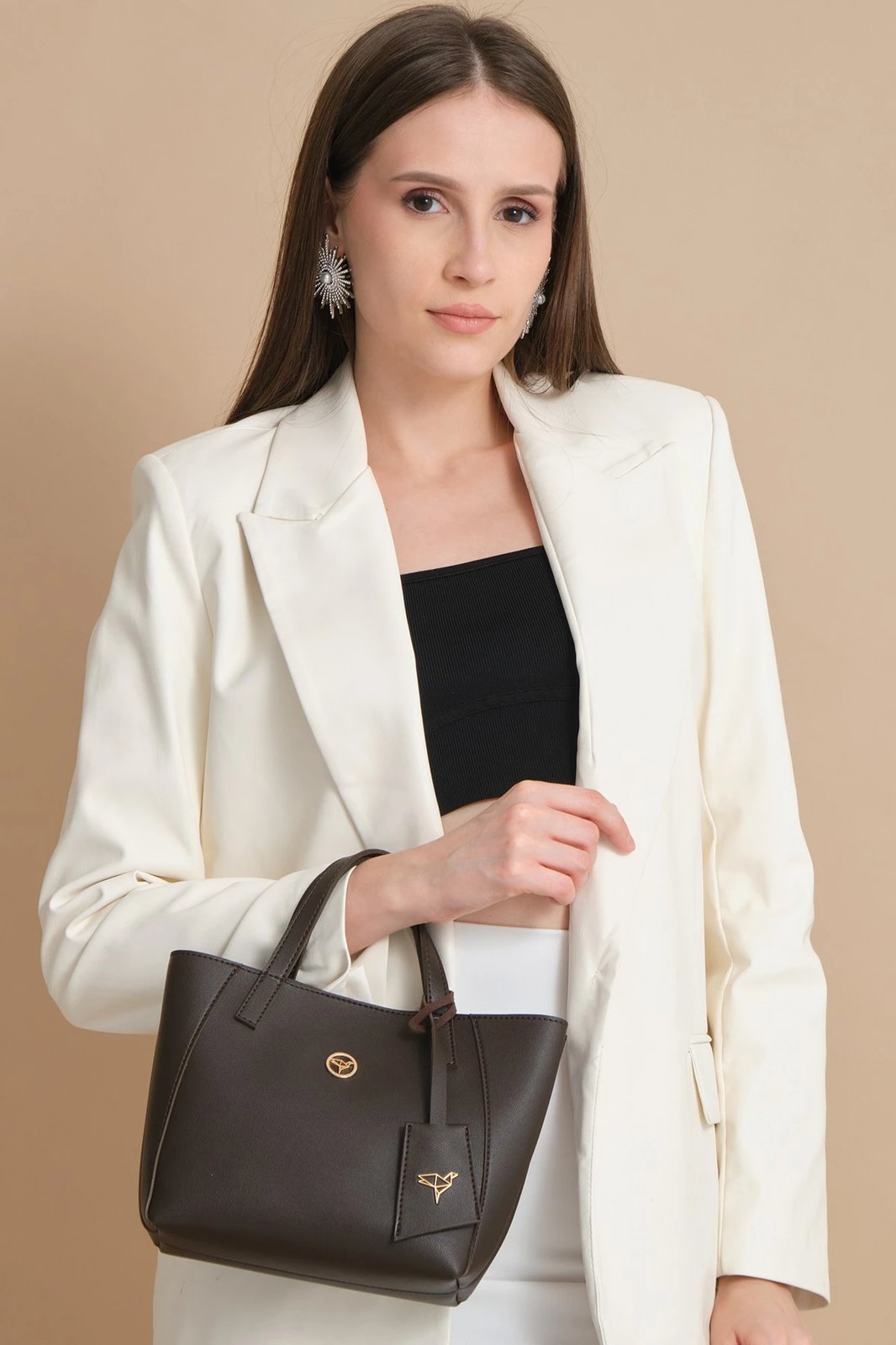 Çantë shpatullës Zoozie Bags, Sofia e vogël, ngjyrë kafe