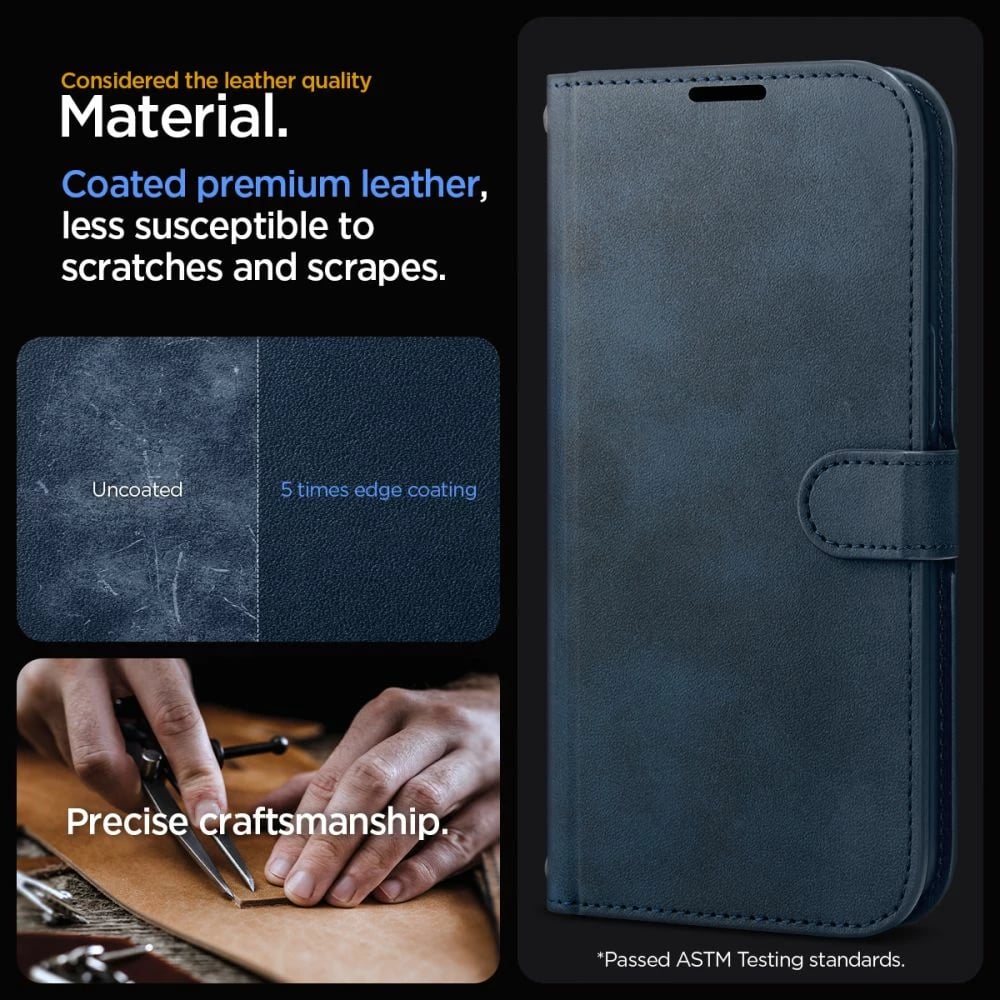 Mbështjellës Spigen Wallet S Pro për iPhone 15 Pro, me portofol, Blu