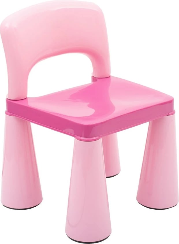 Set tavolinë me dy karrige për fëmijë, NEW BABY, tavolinë 51x51x46 cm, bazë për Lego/Duplo, hapësirë magazinimi, rozë, set 3-copë