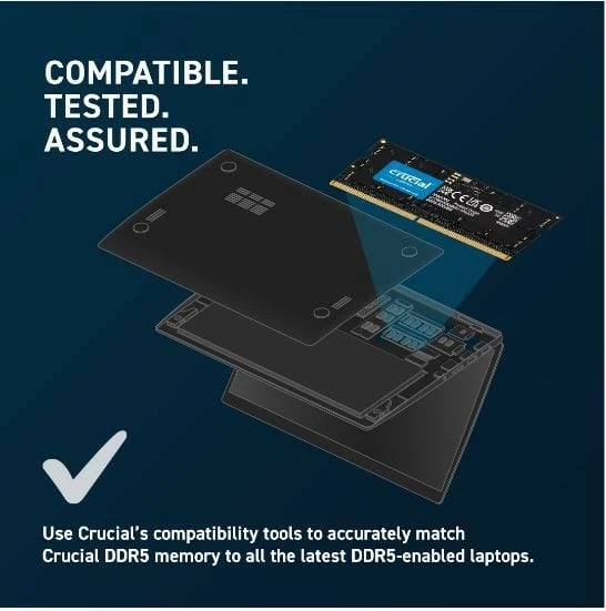 RAM Memorje Crucial DDR5 SODIMM, 48GB (2x24GB), 5600 MHz, CL46, për laptop