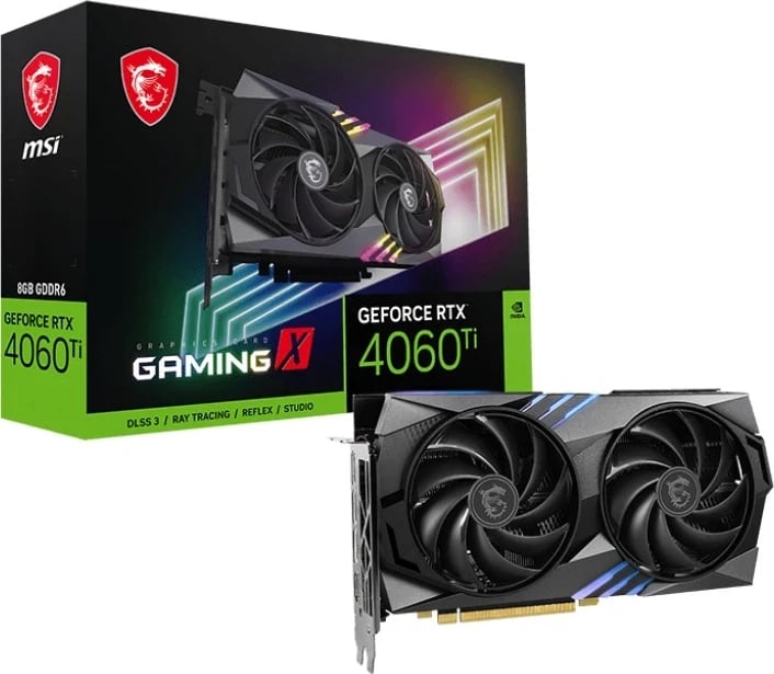 Kartelë grafike MSI GeForce RTX 4060 Ti GAMING X 8G, e zezë