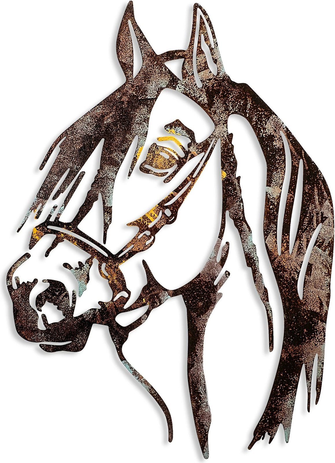 Aksesor dekorativ metalik për mur, Wallity, kalë - 2