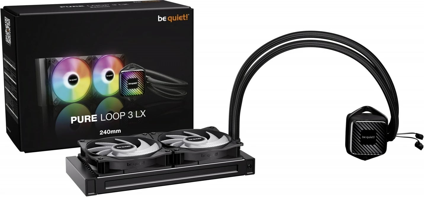 Ftohës CPU me lëng be quiet! Pure Loop 3 LX 240mm, ARGB, 2 ventilatorë