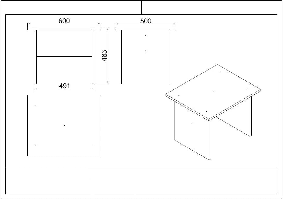 Set mobiljesh për zyre, ngjyrë e bardhë, Skye Decor, Vo17-W