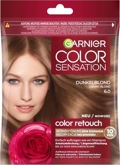 Shampon për ngjyrosje flokësh Garnier Color Sensation Color Retouch 6.0 Ciemny Blond për femra, 1 copë