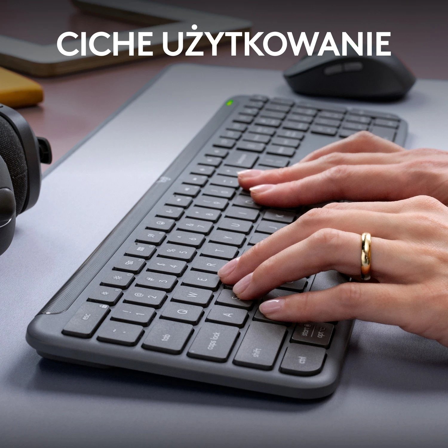 Tastierë dhe Maus Logitech Signature Slim MK950, Wireless, Grafit