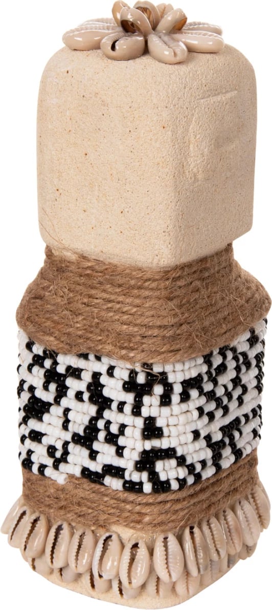 Statujë tavoline SUMBA FH4309 prej guri të bardhë paras-rruaza-litar bar deti 7x7x17Hcm Statujë tavoline SUMBA FH4309 prej guri të bardhë paras-rruaza-litar bar deti 7x7x17Hcm