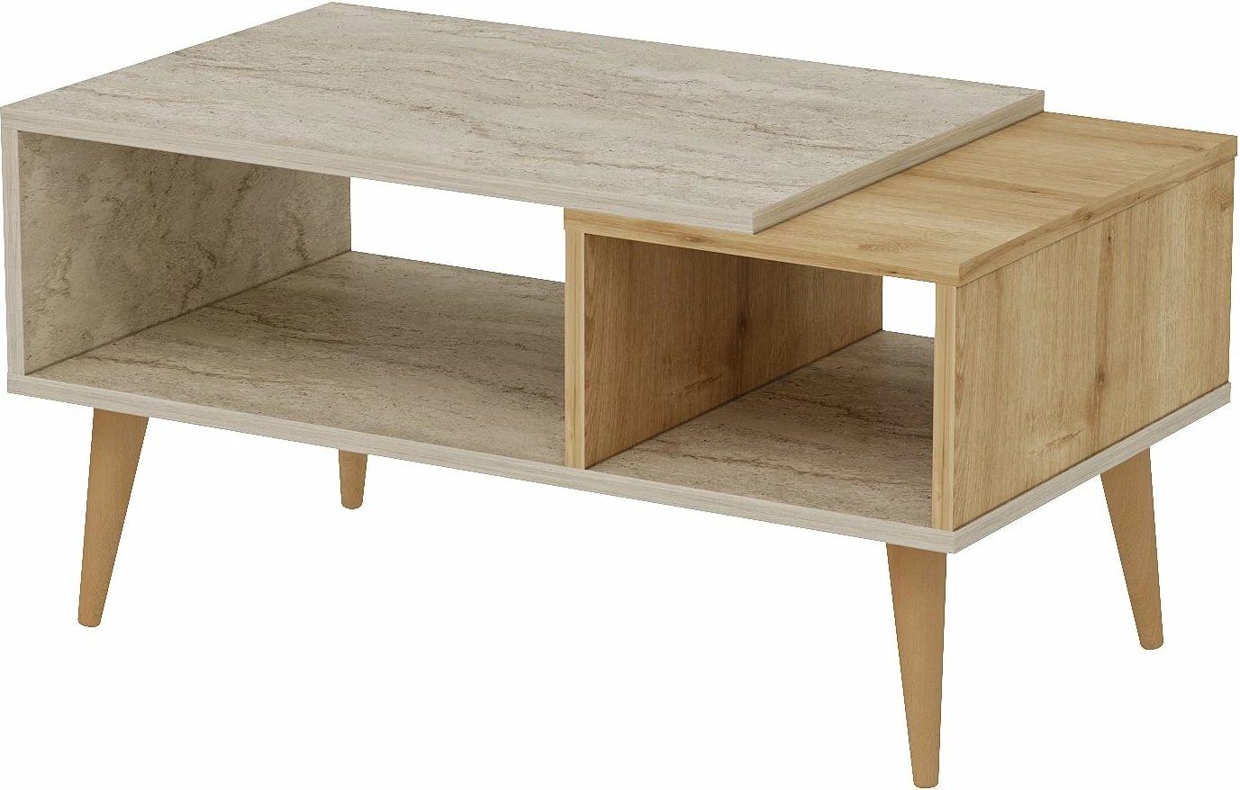 Tavolinë kafeje Skye Decor, Austin, travertin, lisi safir