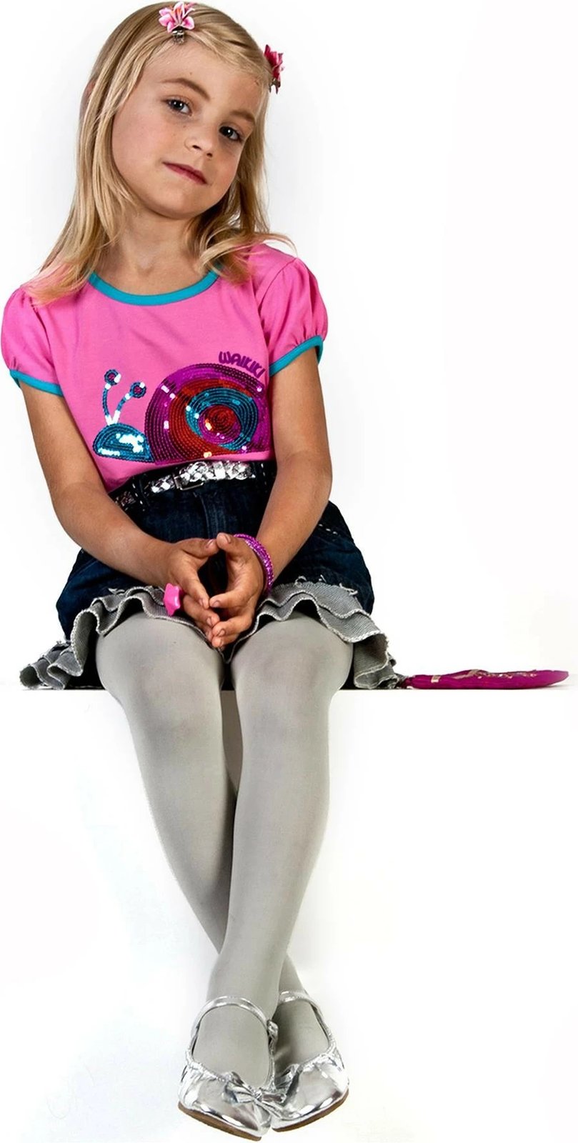 Çorape najloni për fëmijë, gri, Jumeon, 230-000051