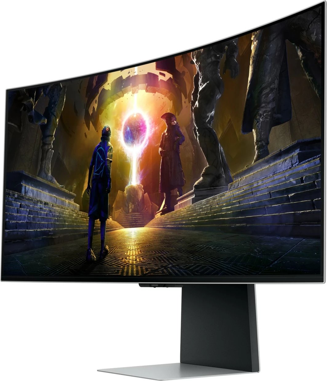 Monitor Samsung G85SD, 34", UltraWide Quad HD, OLED, Silver