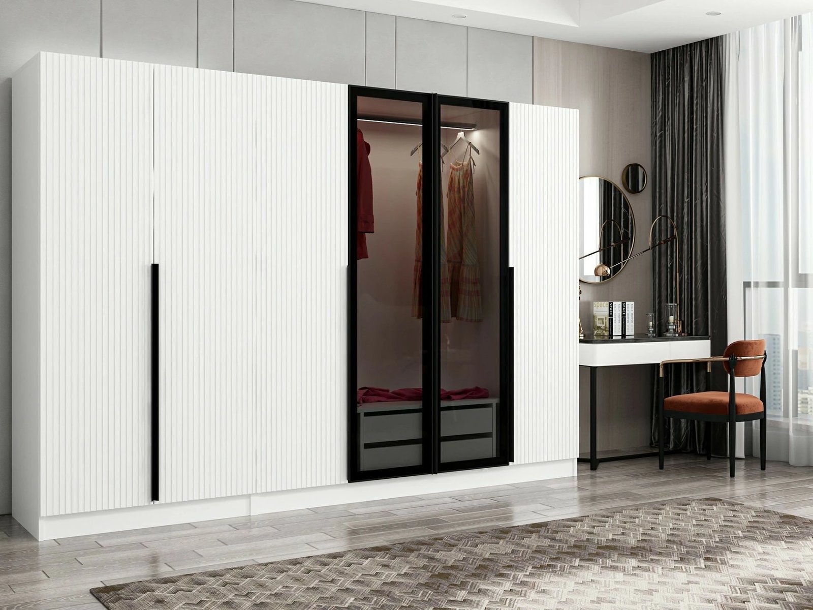 Dollap garderobe Skye Decor, Kale Plus - 7812, ngjyrë fume