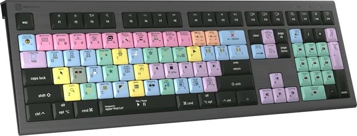 Tastierë LogicKeyboard Final Cut Pro X Astra 2 DE për Mac, me taste të ngjyrosura