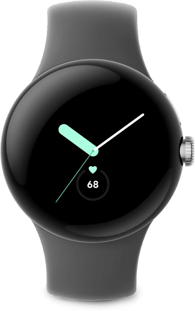 Smartwatch Google Pixel Watch 32GB, AMOLED, Wi-Fi, GPS, Polished Silver/Charcoal