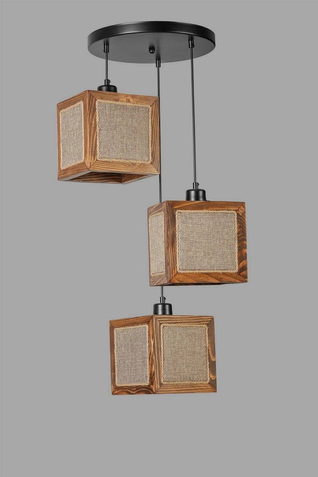 Llambë tavani Opviq, dru bredhi, ratan, arre, e zezë, 8702-3