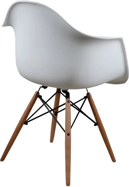 Karrige me krahë, këmbë druri, ngjyrë bardhë, Mirto FH005.01, 64x60x81 cm, set prej 4 copë