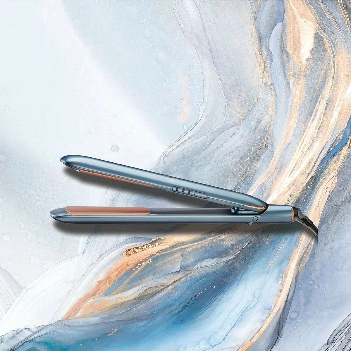 Drejtues flokësh BaByliss ST251PE 180–235°C, 25 mm, titano-keramik, jonizim, dual voltage, blu denim, me nënstresë nxehtësie