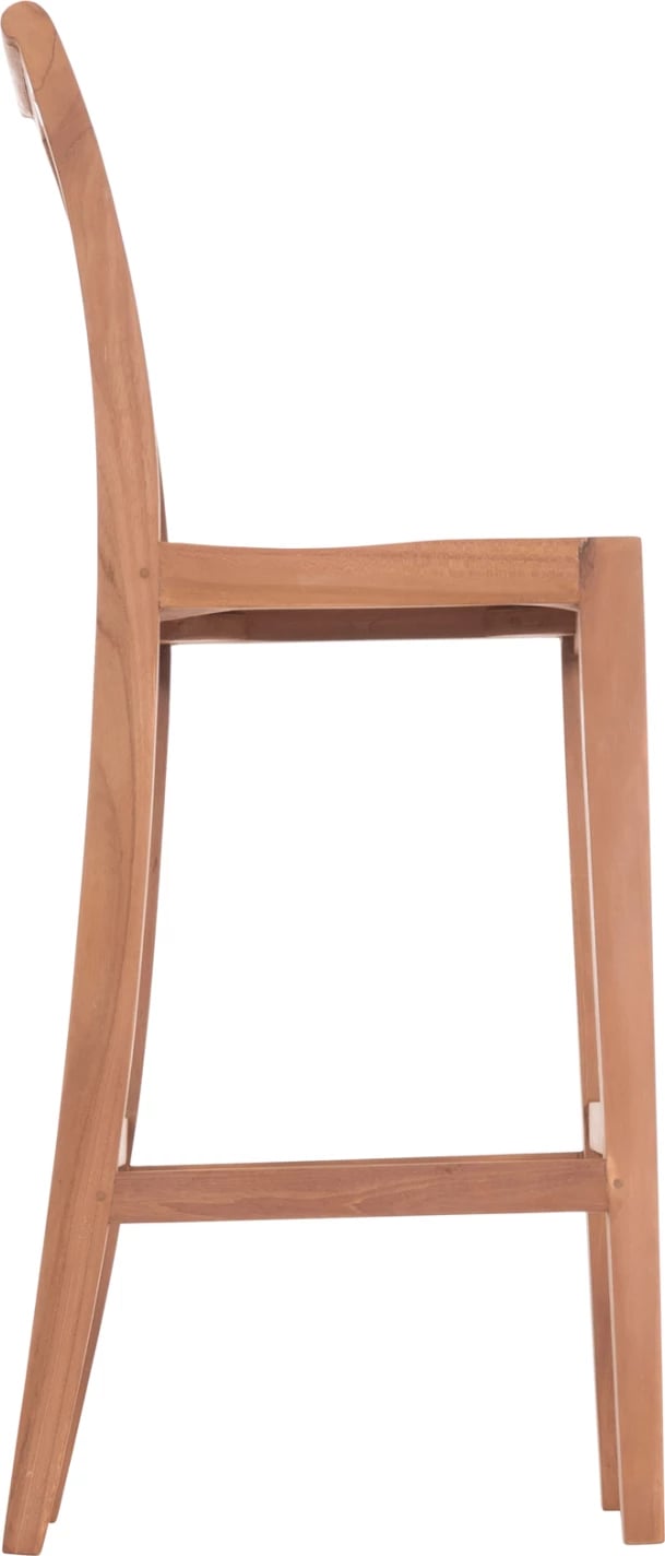 Karrige për bar me shpinore PAIPER, dru tik natyral, 40x49.5x114cm