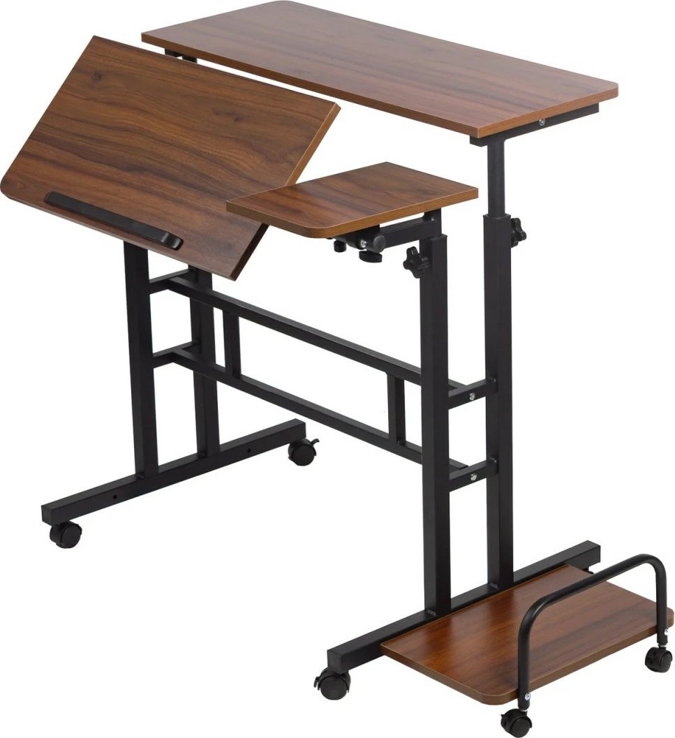 tavolinë mobile me rregullim lartësie, Maclean, MC-124 B, 80x60 cm, lartësia 67–115 cm, ngarkesa max 50 kg, e zezë