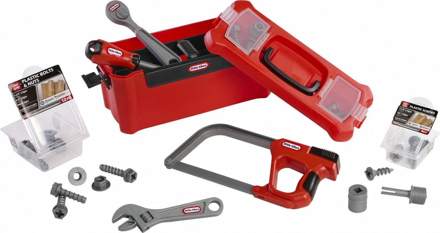 Set mjetesh ndërtimi për fëmijë, Little Tikes Creative Construction 643262-EUC, kuti veglash, plastikë, 3+ vjeç, shumëngjyrëshe