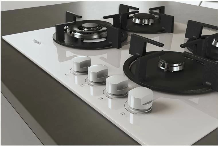 Pllakë gazi Whirlpool AKT625WH, 4 zona, xham, e bardhë