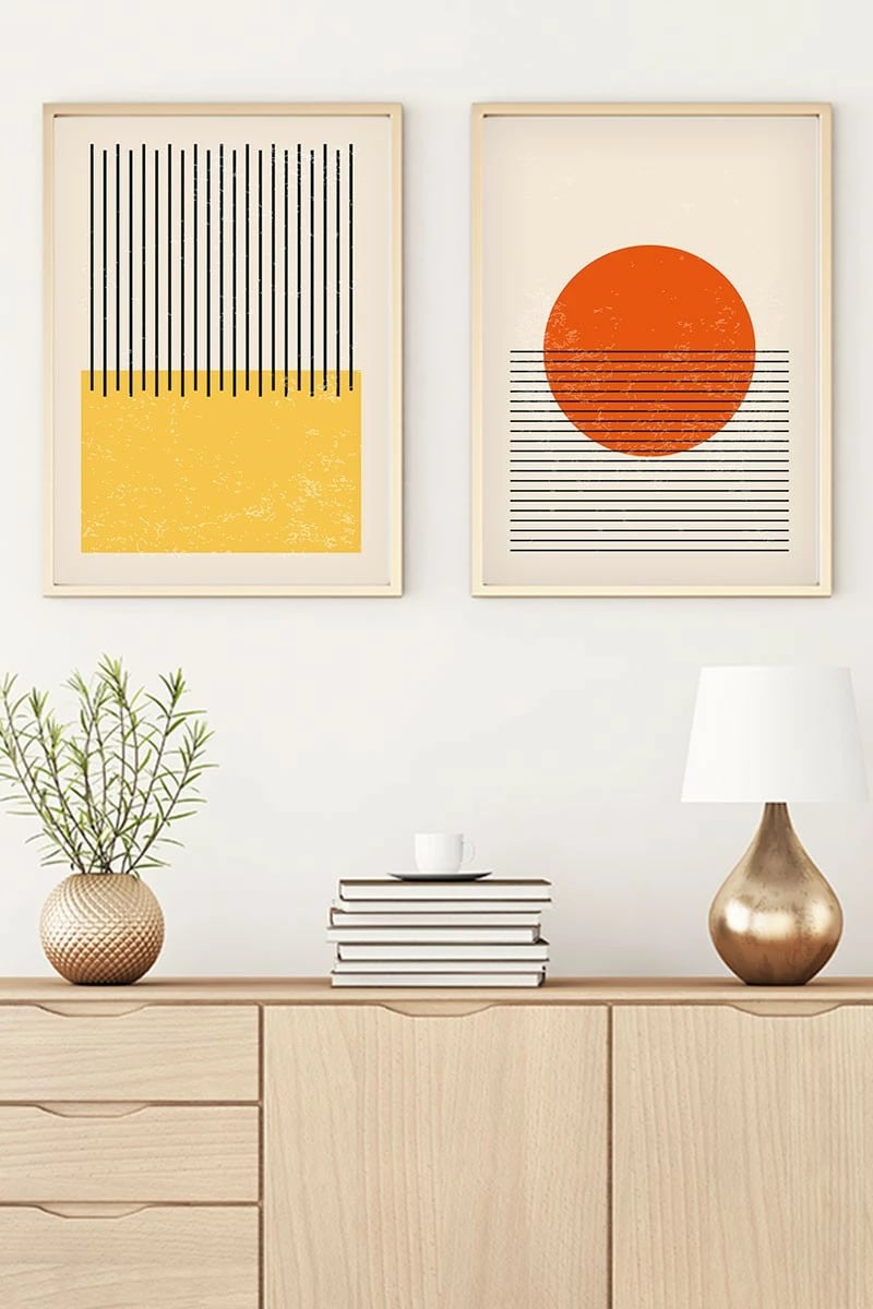 Pikturë dekorative me kornizë MDF (2 copë), Wallity, Huhu13, 30x40 cm