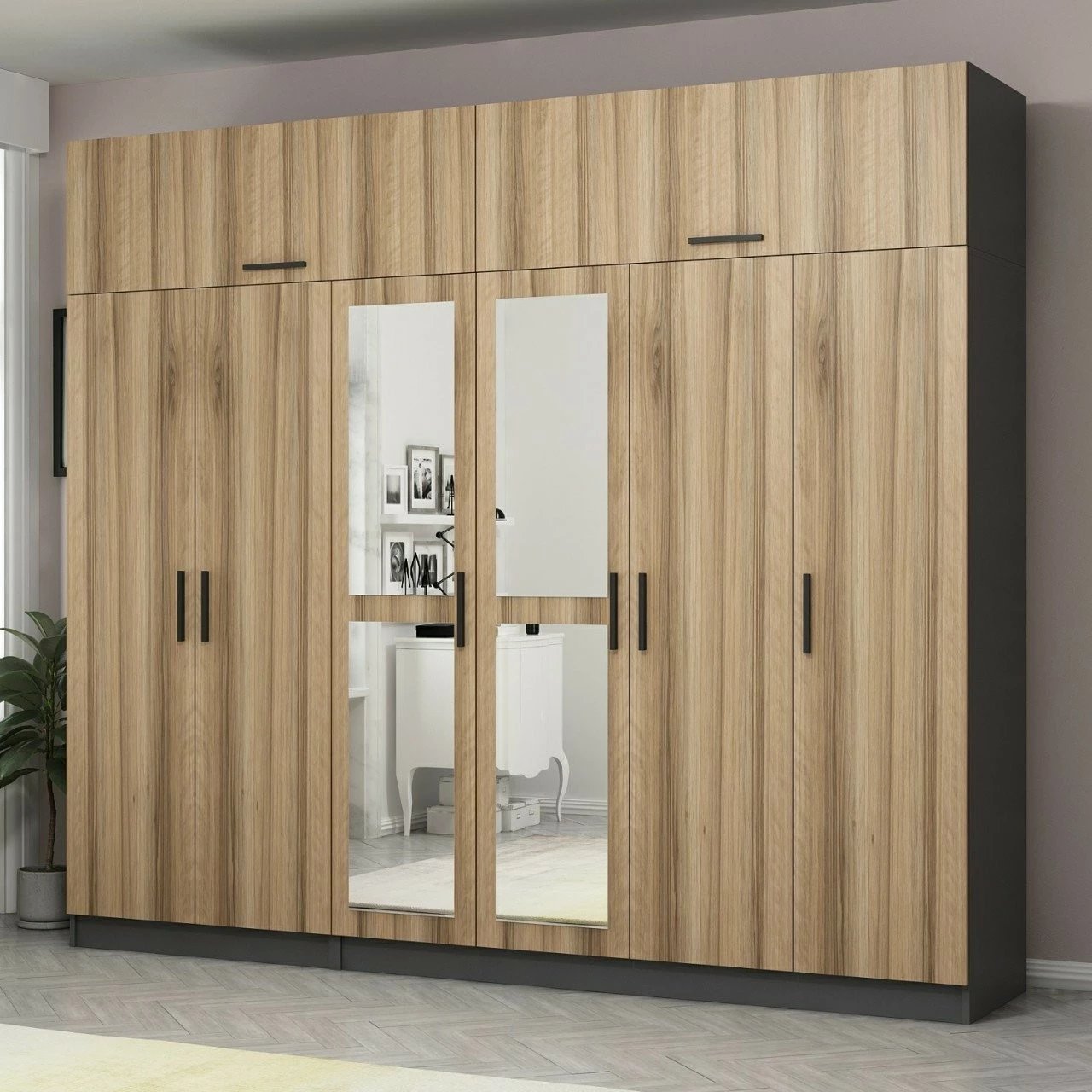 Dollap Skye Decor, ngjyrë arre dhe antracit, 5213