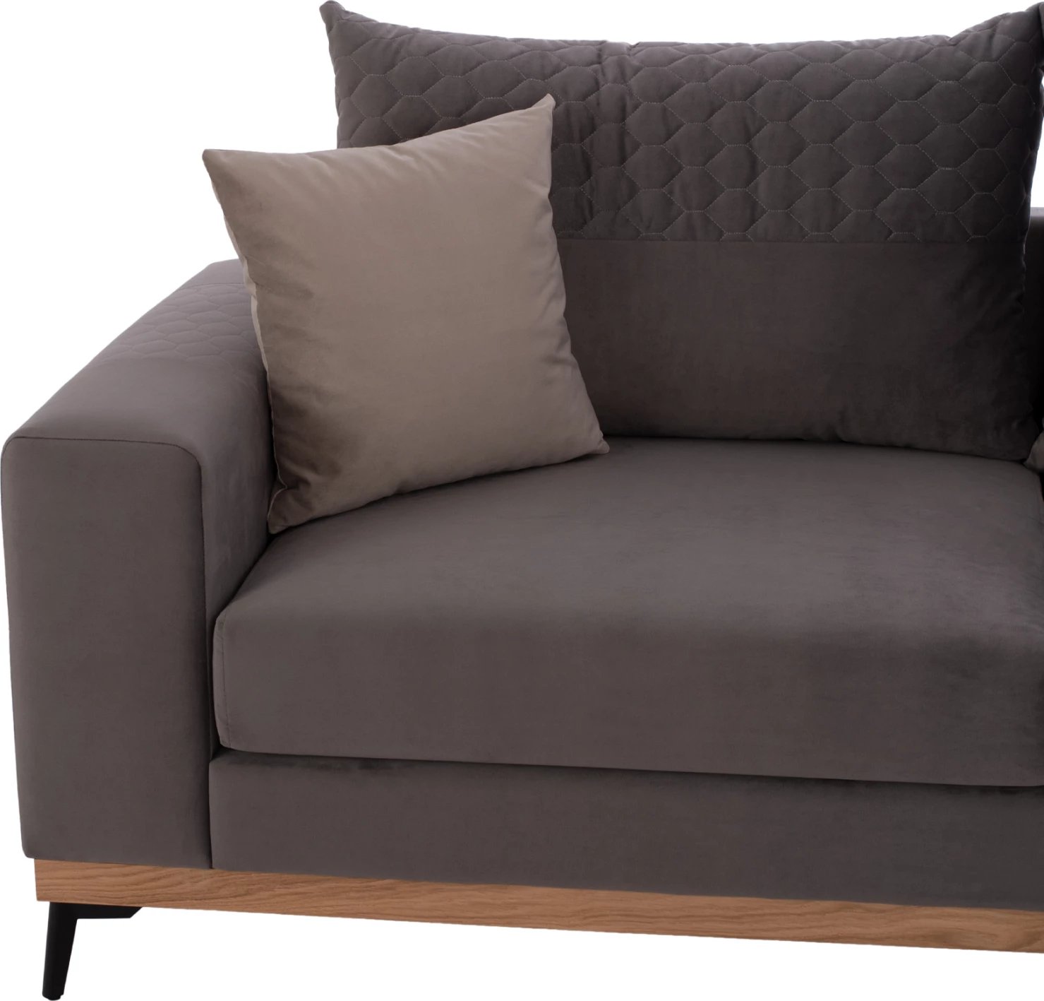 MESINA corner sofa, gray, high leg, 2pcs, right corner, stain-resistant and water-repellent fabric