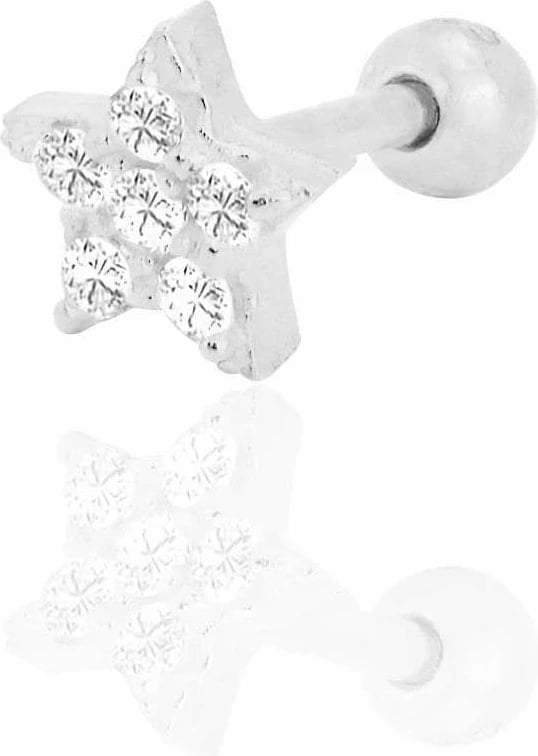 Piercing argjendi, yll, Jumeon, SGTL12422, ngjyrë argjendi