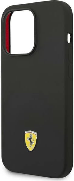 Mbështjellës Ferrari FEHCP14LSIBBK për iPhone 14 Pro 6.1", silikon, Metal Logo, zi