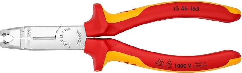 Kërrabza zhveshëse Knipex 13 46 165, izolim mbrojtës, 165mm, kuqe/verdhe