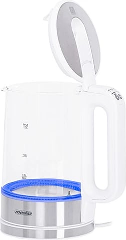 Çajnik elektrik qelqi, Mesko, MS1301, 1.7 L, kontroll temperature, LED, i bardhë