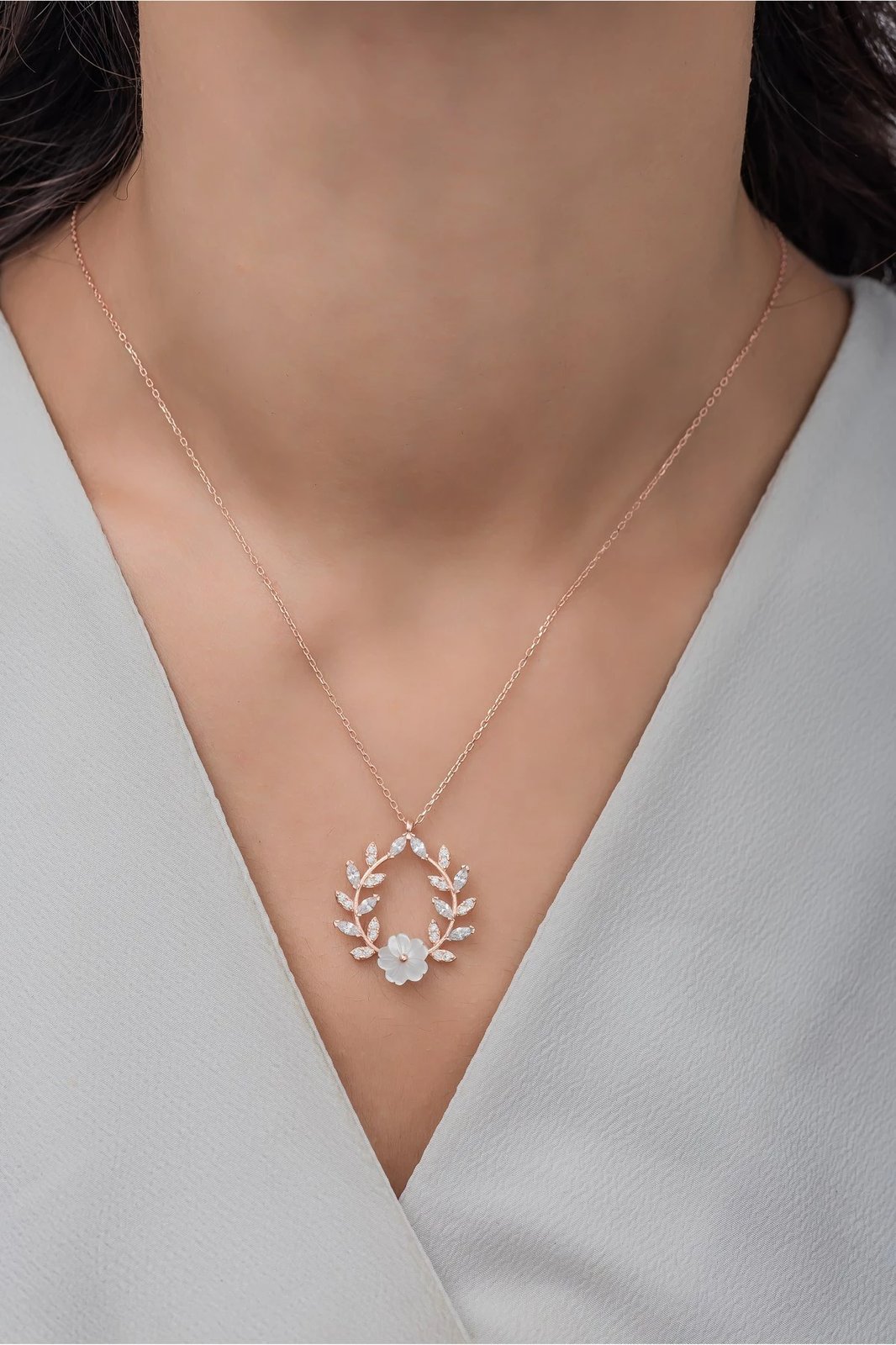 Qafore argjendi Jumeon, ngjyrë rozë e bardhë, NRZ99486