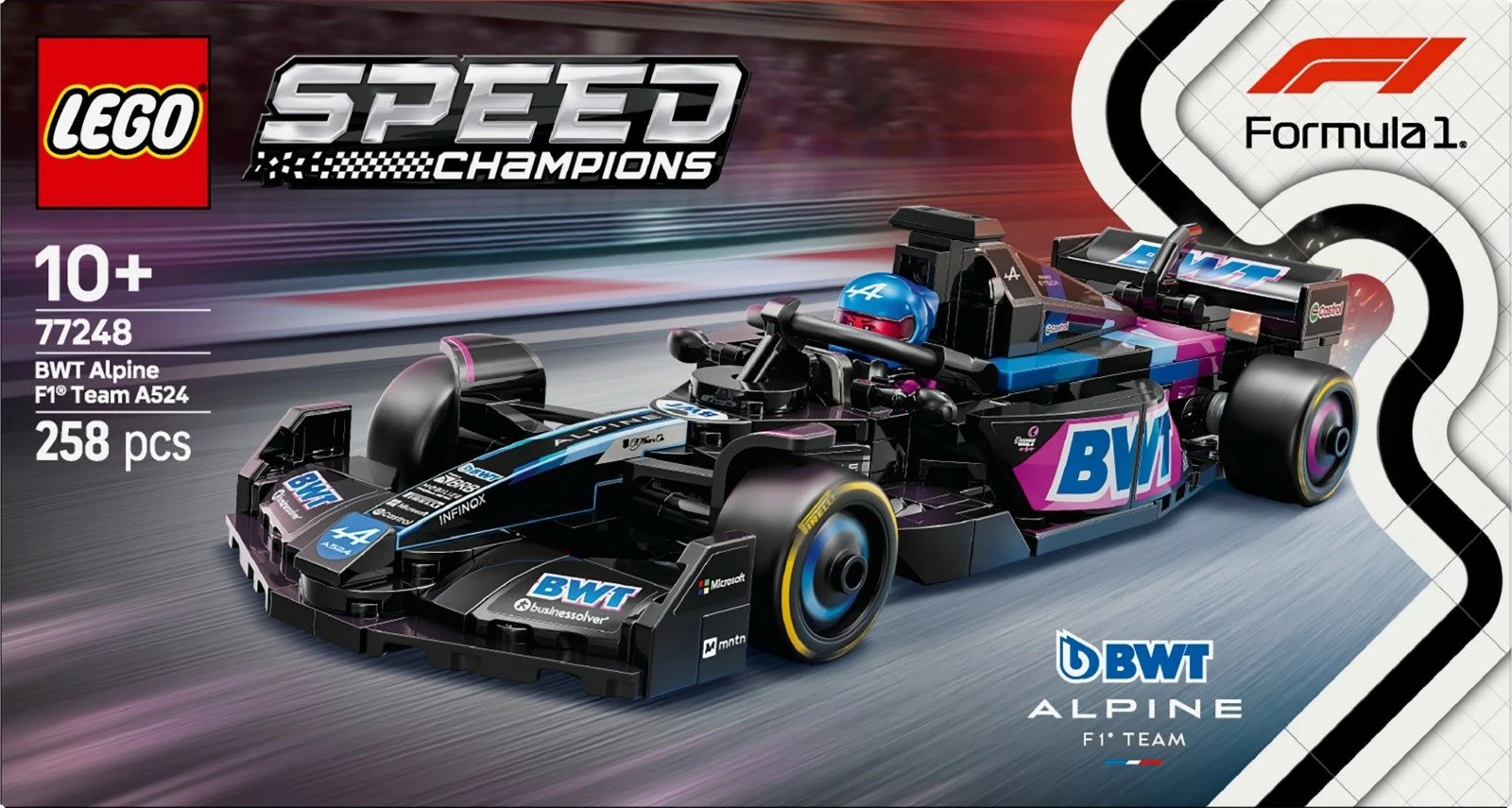 Set LEGO Speed Champions BWT Alpine F1 Team A524, 258 pjesë