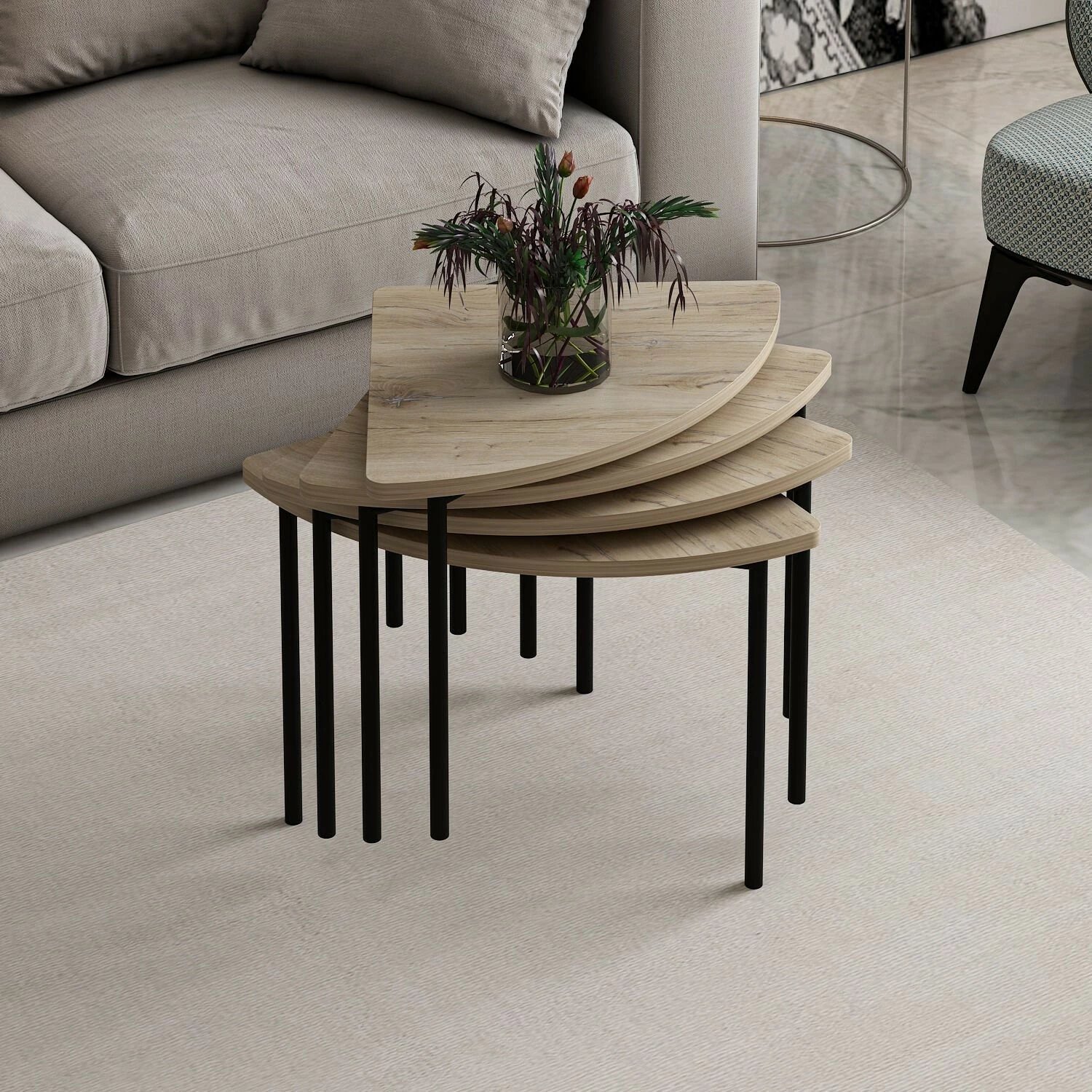 Tavolinë kafeje Skye Decor, Emma - 8922, ngjyrë arre