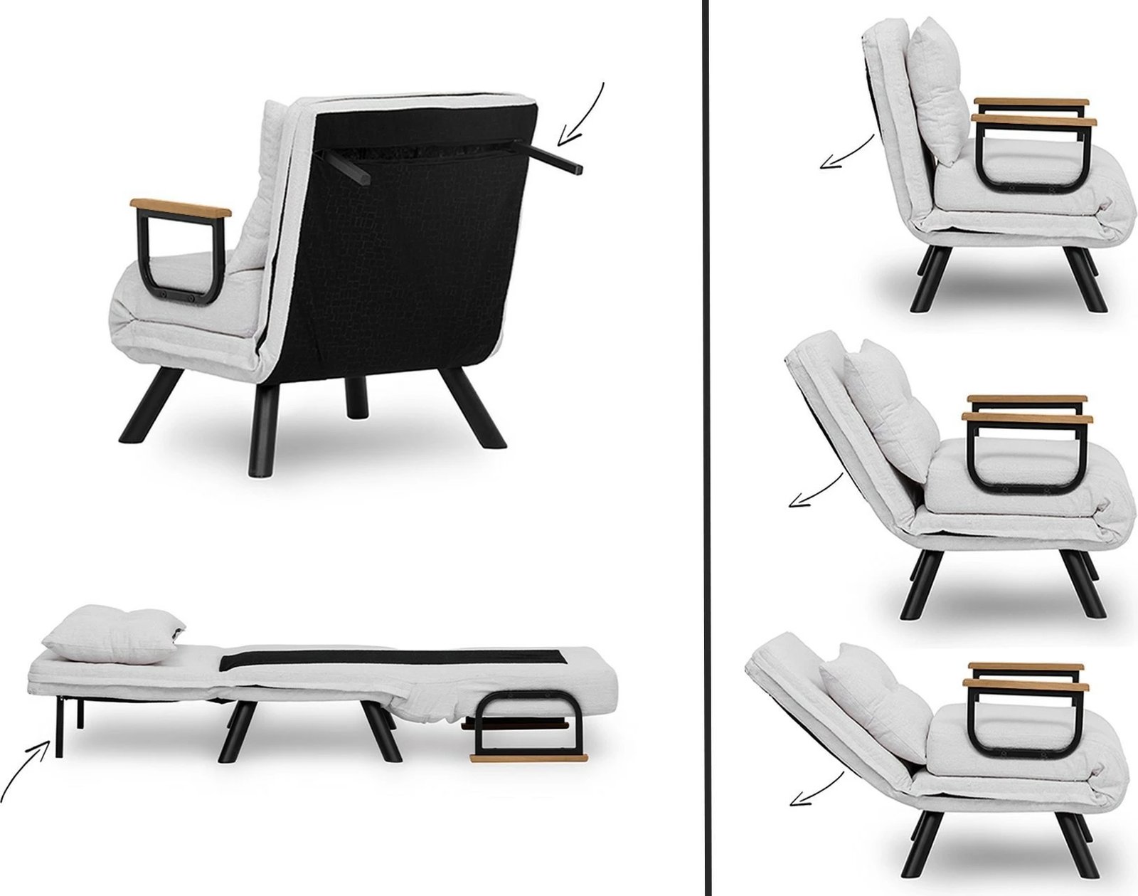 Krevat-karrige një vendës, Atelier del Sofa, Sando Single, teddy e bardhë