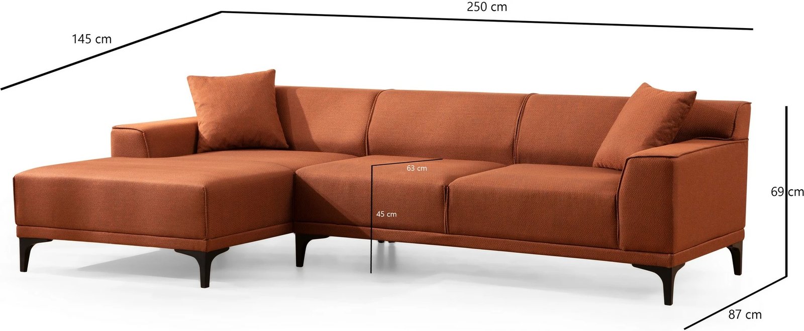 Këndare Petra L, portokalli, Atelier del Sofa