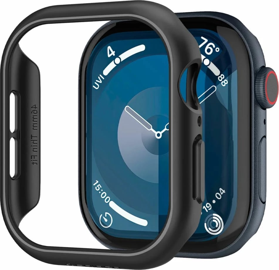 Mbështjellës Spigen Thin Fit për Apple Watch 10, 46mm, Zi
