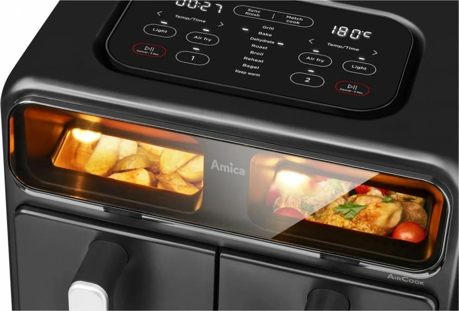 Fritezë ajri Amica AFM 7020, 8 litra, panel me prekje, e zezë