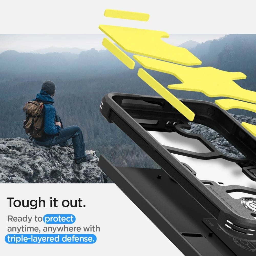 Mbështjellës Spigen Tough Armor për Samsung Galaxy S24+, i zi