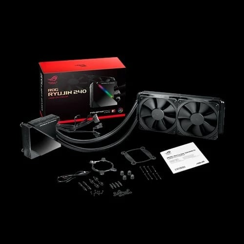 Ftohës uji all-in-one ASUS ROG Ryujin 240, 2x120mm, OLED, Aura Sync RGB, i zi