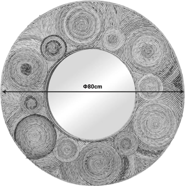 Pasqyrë Klare Inart, dru banane, ngjyrë natyrale, D80x5cm