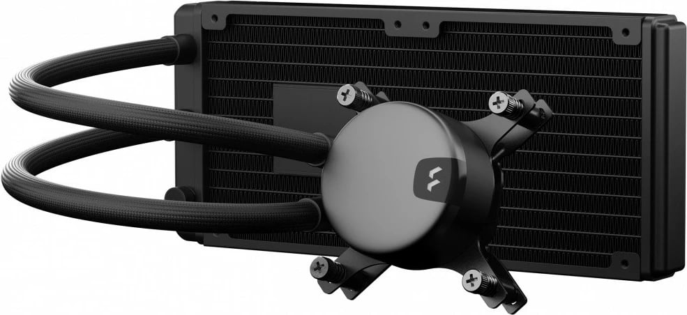 Ftohës uji për CPU Fractal Design Lumen S24 v2 RGB, me dy ventilatorë, i zi
