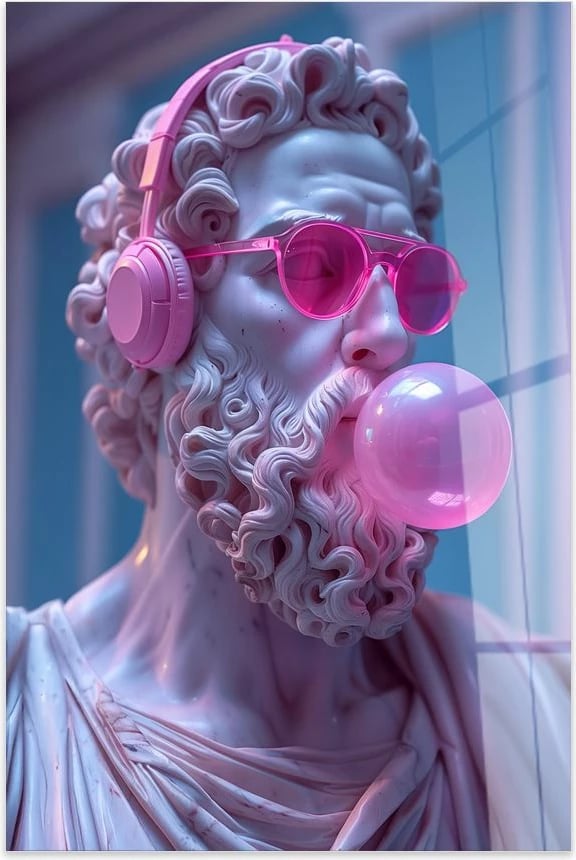 Pikturë dekorative prej xhami të temperuar, shumëngjyrëshe, Hhlneon007, 50x70cm